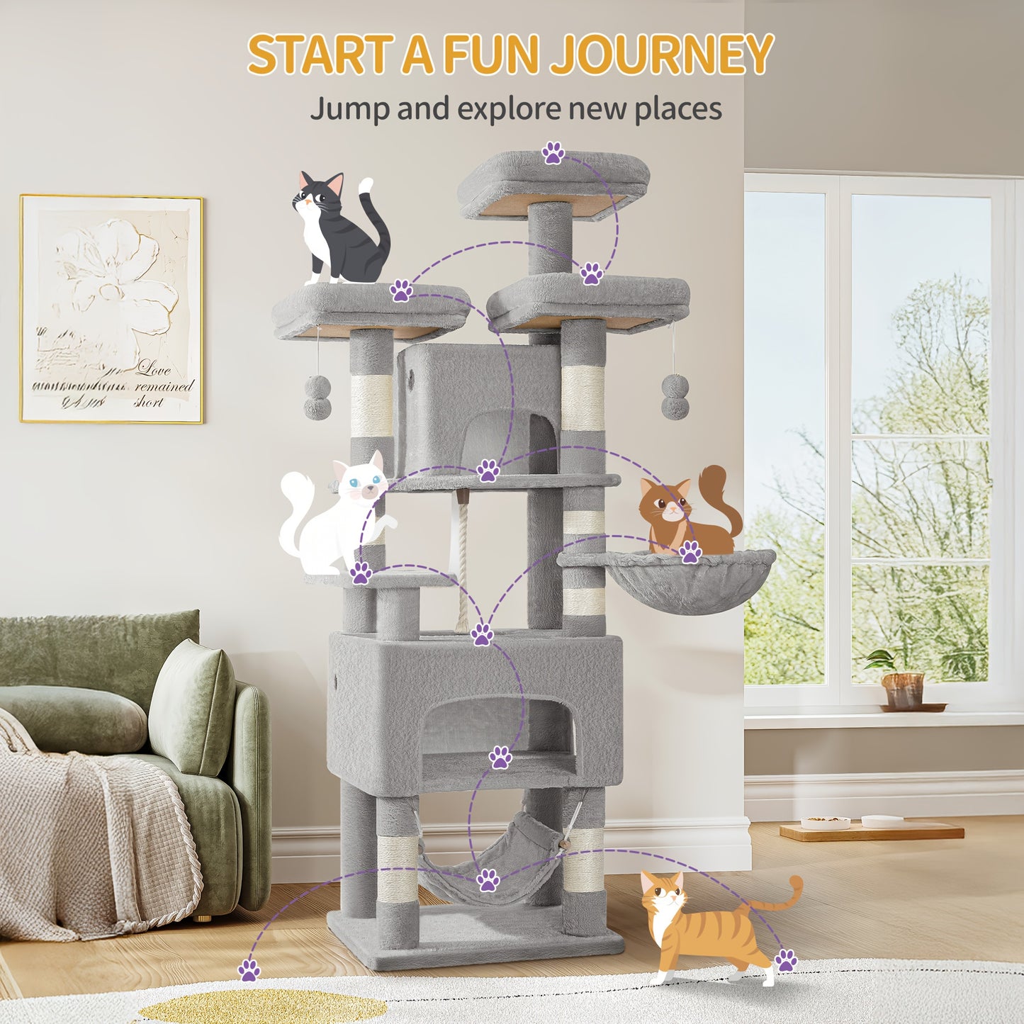 Torre Alta, 176 cm per Gatti e Graffiare – vista principale