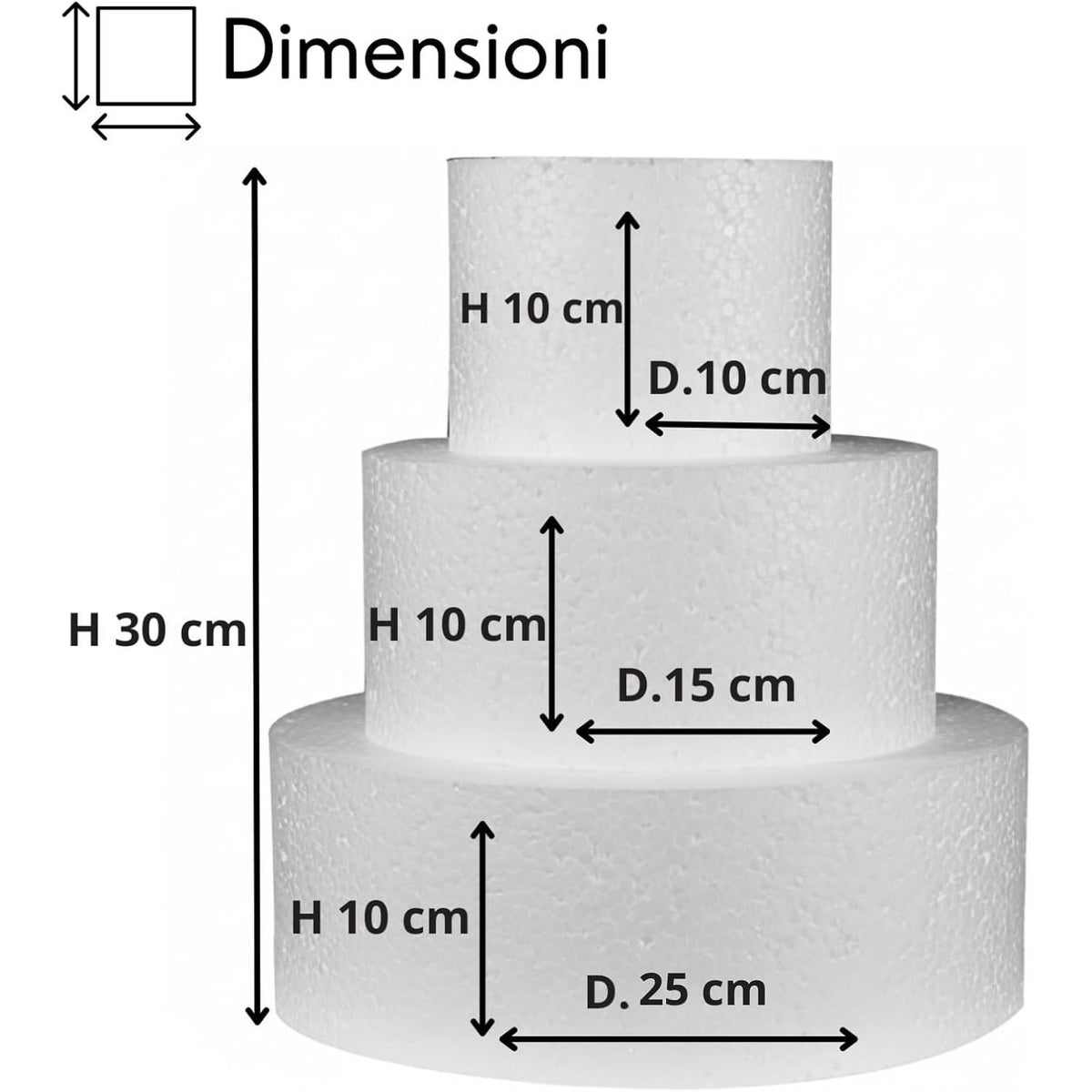 Torta Finta Set, 25 cm per Cake Design e Decorazioni Ideale per Torte Finte – vista dettagliata 2