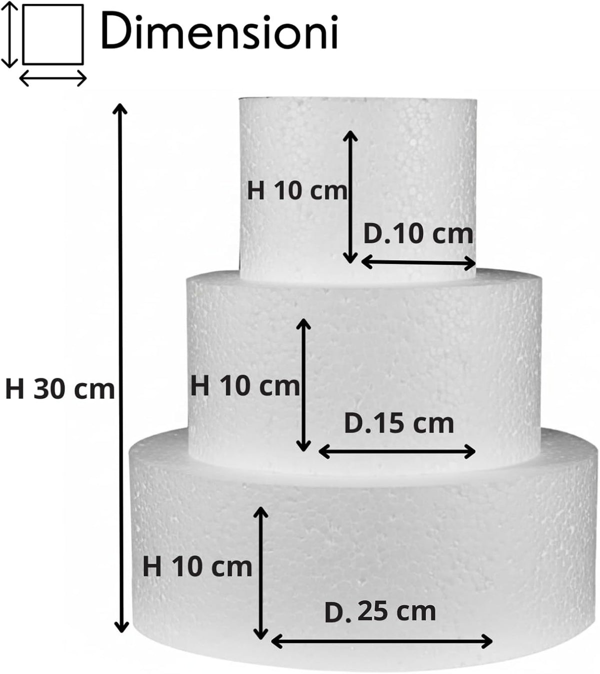 Torta Finta Set, 25 cm per Cake Design e Decorazioni Ideale per Torte Finte – vista dettagliata 7