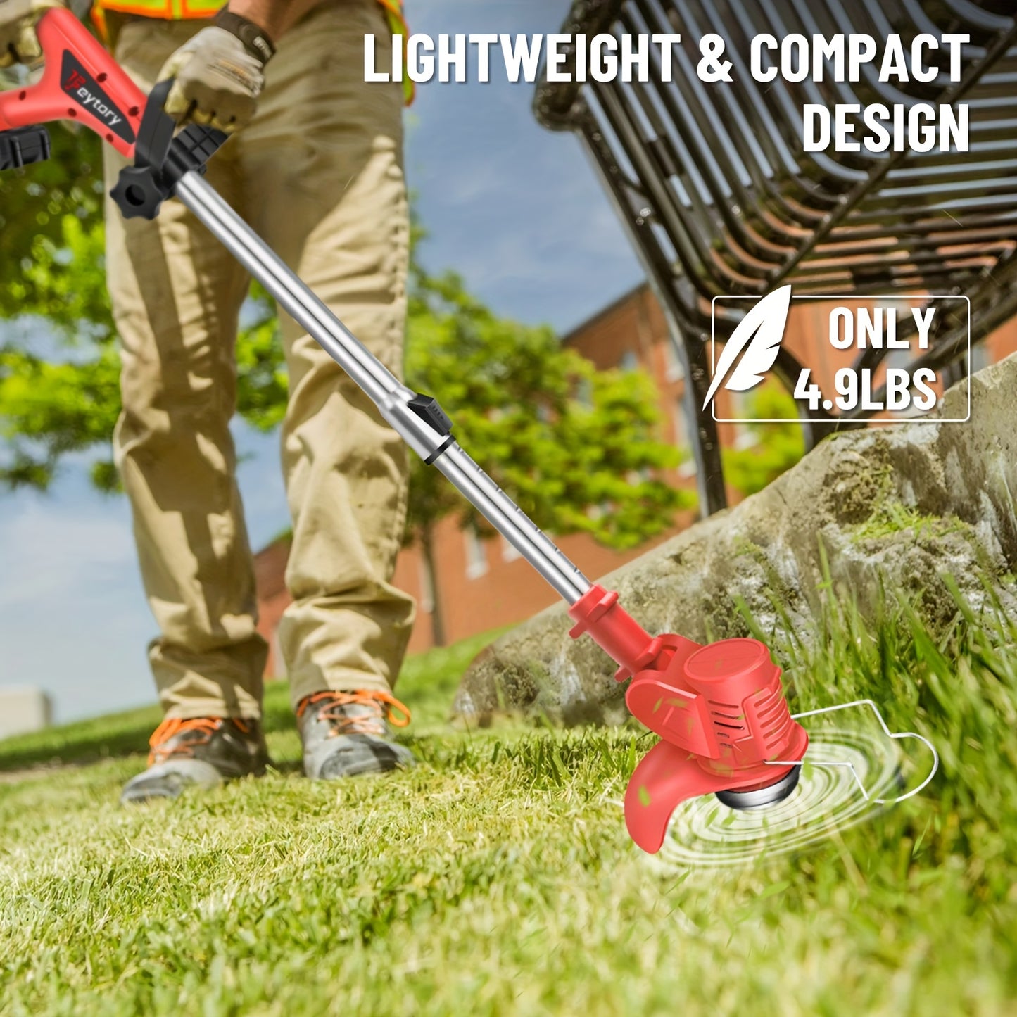 Tosaerba a batteria senza fili, Trimmer+2x Batteria-3 Piegato per giardino e terrazza – vista dettagliata 11