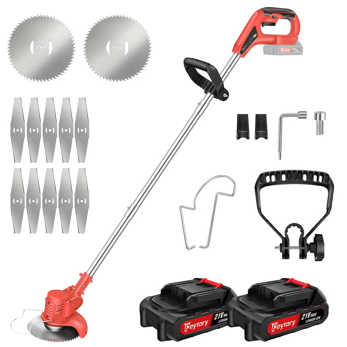 Tosaerba a batteria senza fili, Trimmer+2x Batteria-3 Piegato per giardino e terrazza – vista dettagliata 14