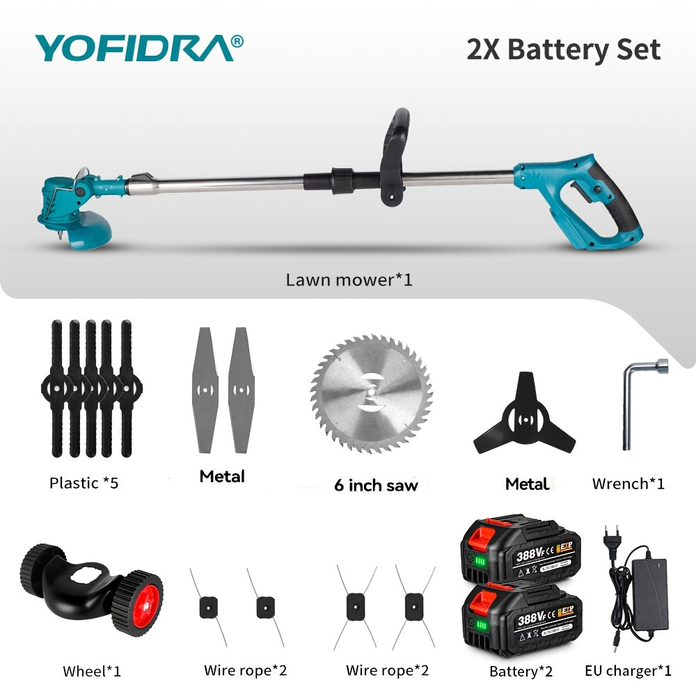 Tosaerba elettrico portatile, 2 Batterie Spina EU per giardino e terrazza – vista dettagliata 12