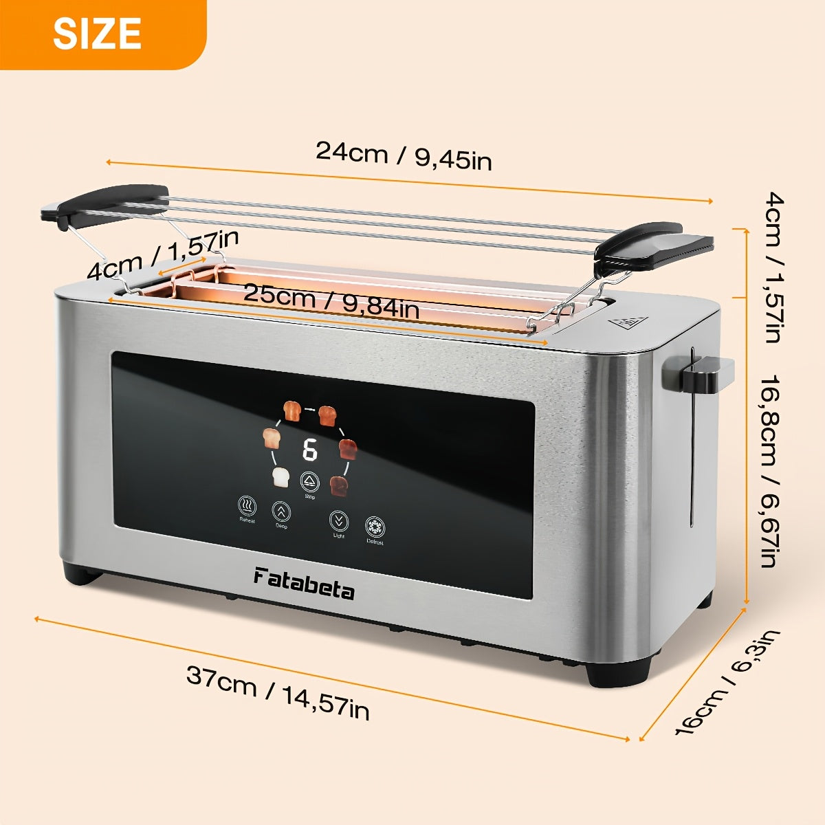 Tostapane per pane, rimovibile per pane 1400W e toast – vista dettagliata 3