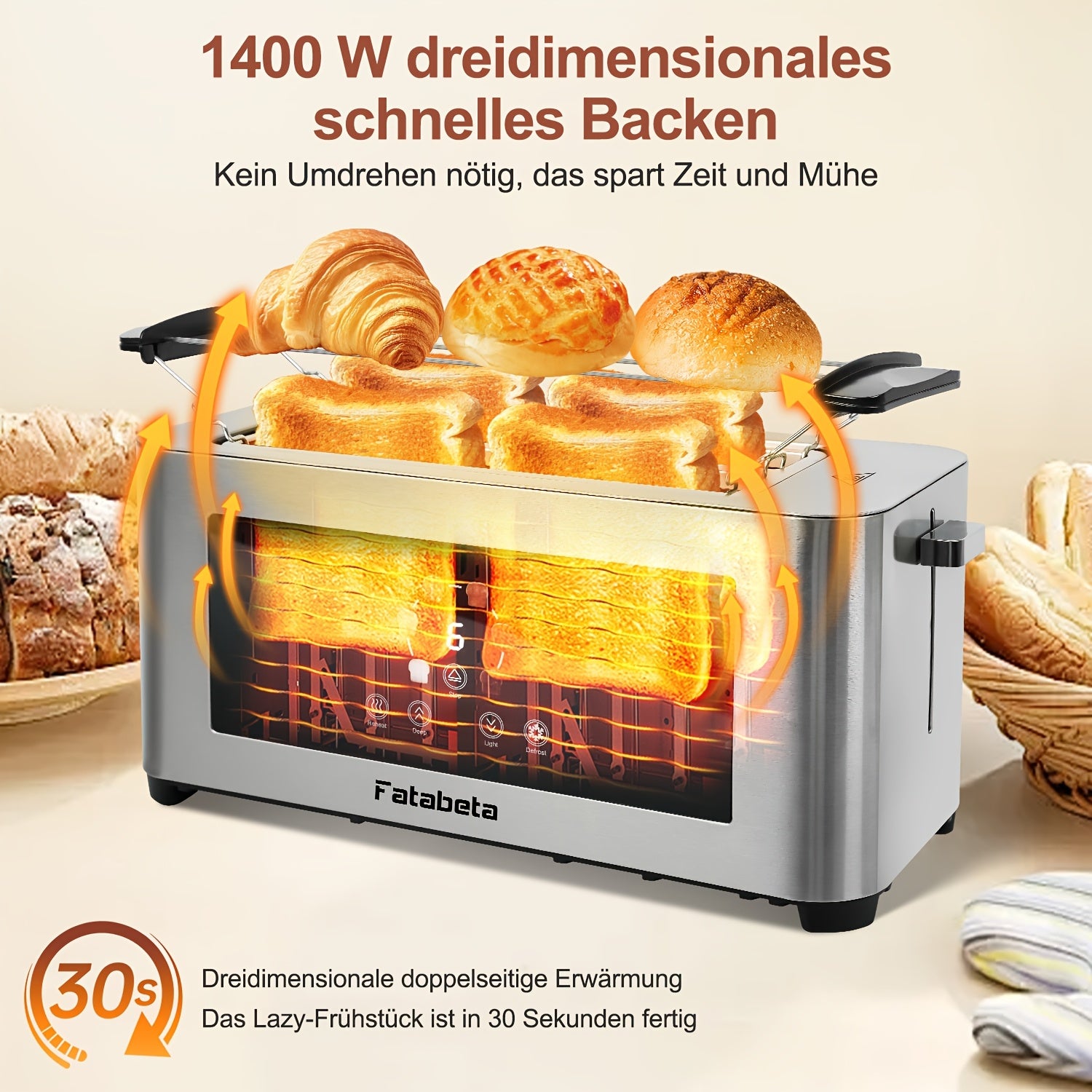 Tostapane per pane, rimovibile per pane 1400W e toast – vista dettagliata 5