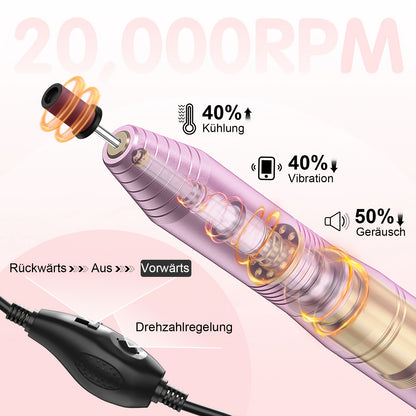 Trapano portatile, Rosa per manicure e pedicure – vista dettagliata 5
