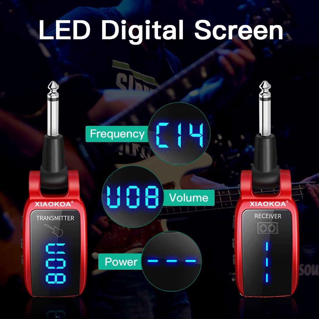Trasmettitori wireless, Nero per chitarra wireless UHF Trasmettitore e uso quotidiano – vista dettagliata 2