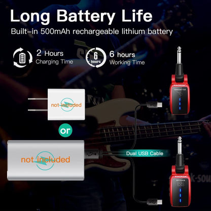 Trasmettitori wireless, Nero per chitarra wireless UHF Trasmettitore e uso quotidiano – vista dettagliata 7