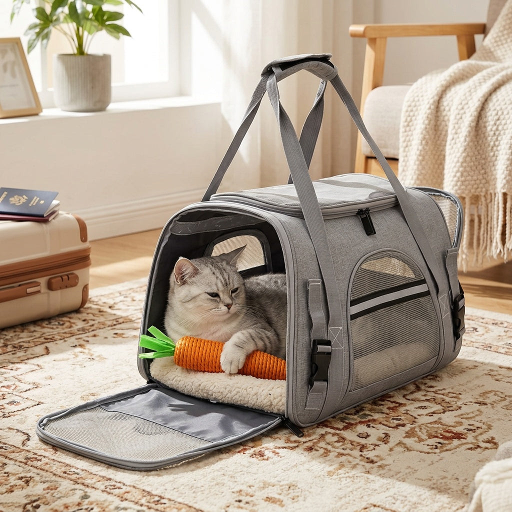 Trasportino Portatile, Grigio per campeggio e viaggio – vista dettagliata 7