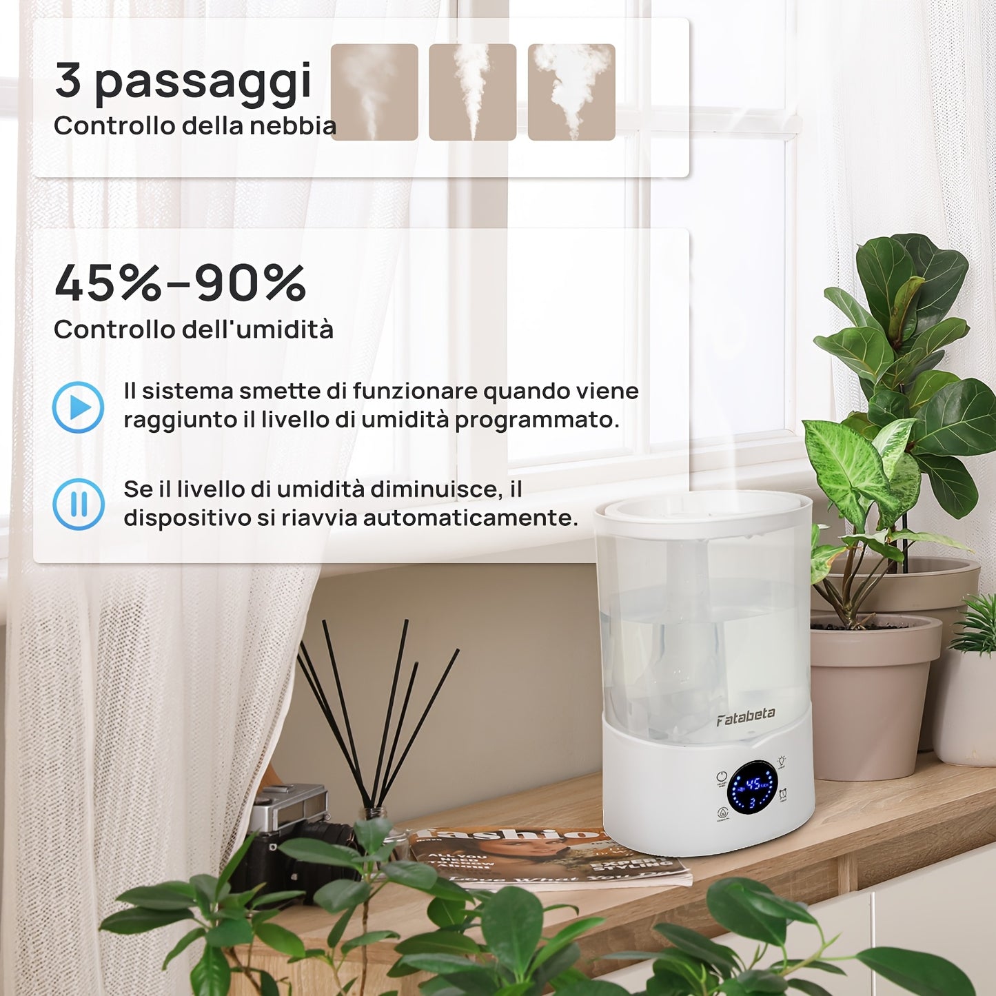 Umidificatore, 4L per camera da letto e letto – vista dettagliata 5