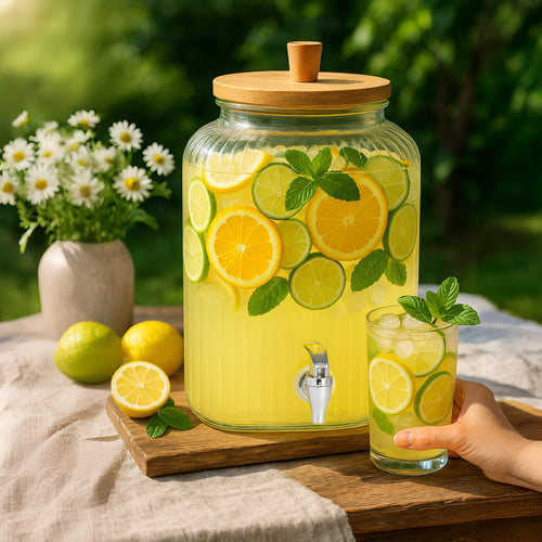 Un orcio di vetro, bambù per limonata e uso quotidiano – vista principale