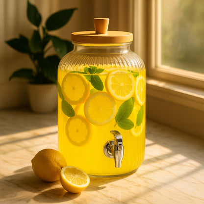Un orcio di vetro, bambù per limonata e uso quotidiano – vista dettagliata 3