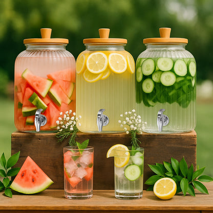 Un orcio di vetro, bambù per limonata e uso quotidiano – vista dettagliata 4