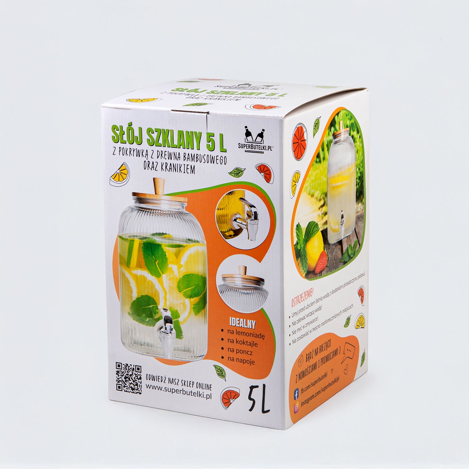 Un orcio di vetro, bambù per limonata e uso quotidiano – vista dettagliata 5