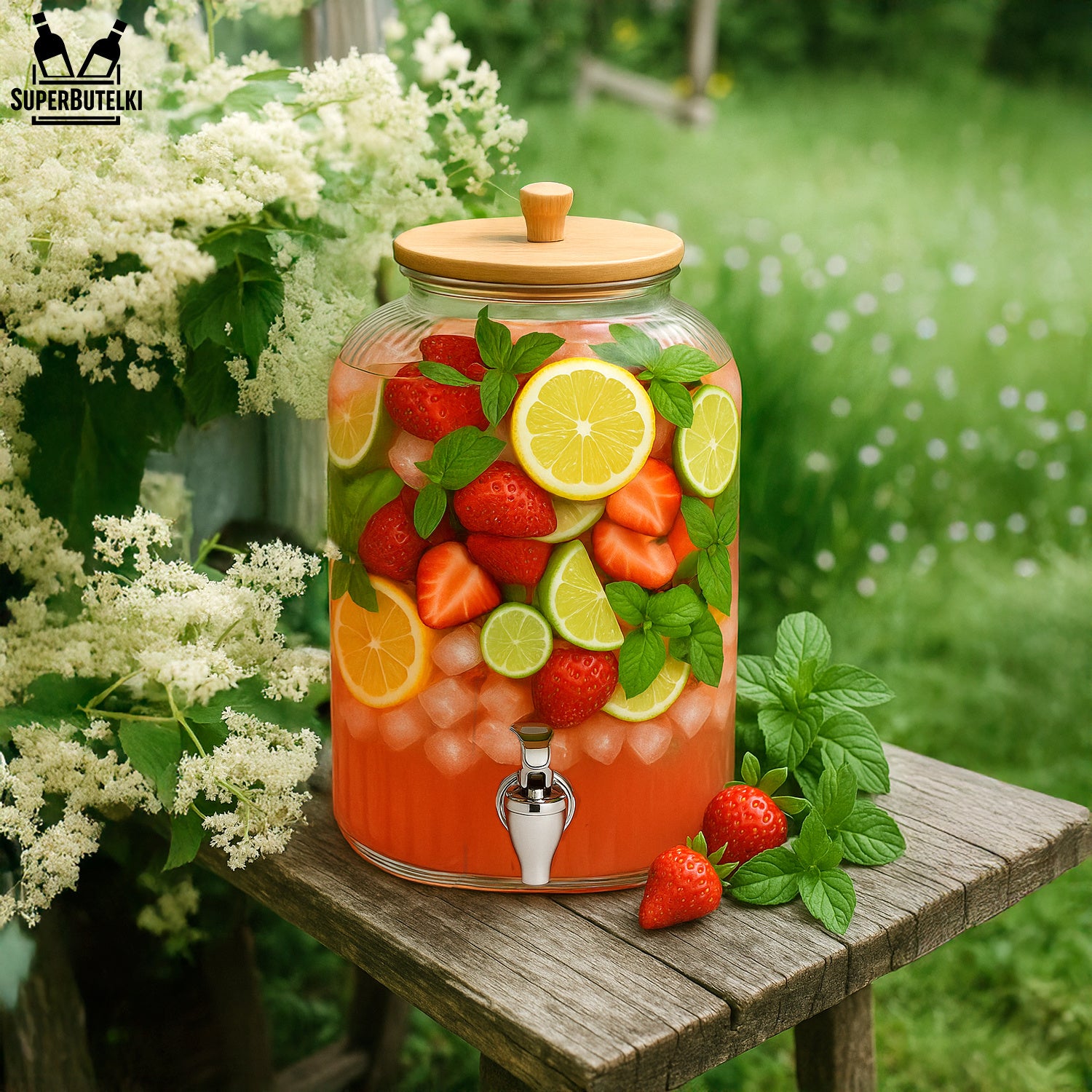 Un orcio di vetro, bambù per limonata e uso quotidiano – vista dettagliata 8