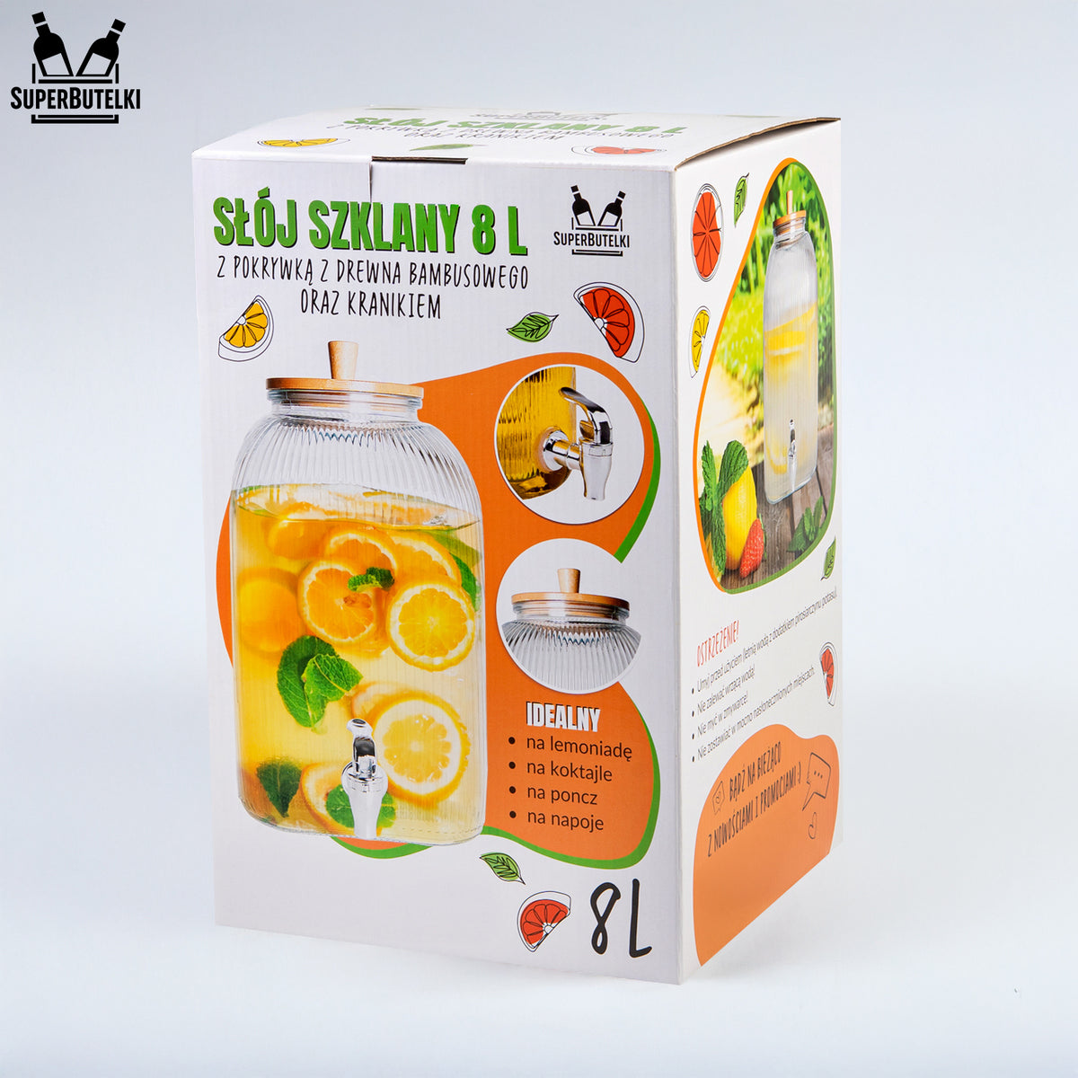 Un orcio di vetro, bambù per limonata e uso quotidiano – vista dettagliata 10