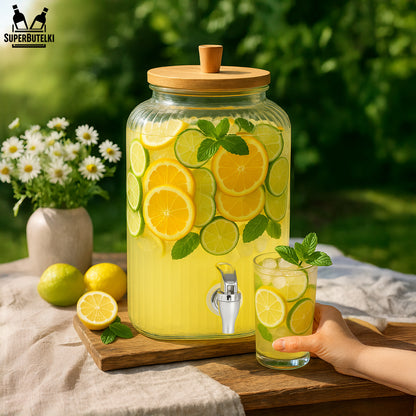 Un orcio di vetro, bambù per limonata e uso quotidiano – vista dettagliata 11