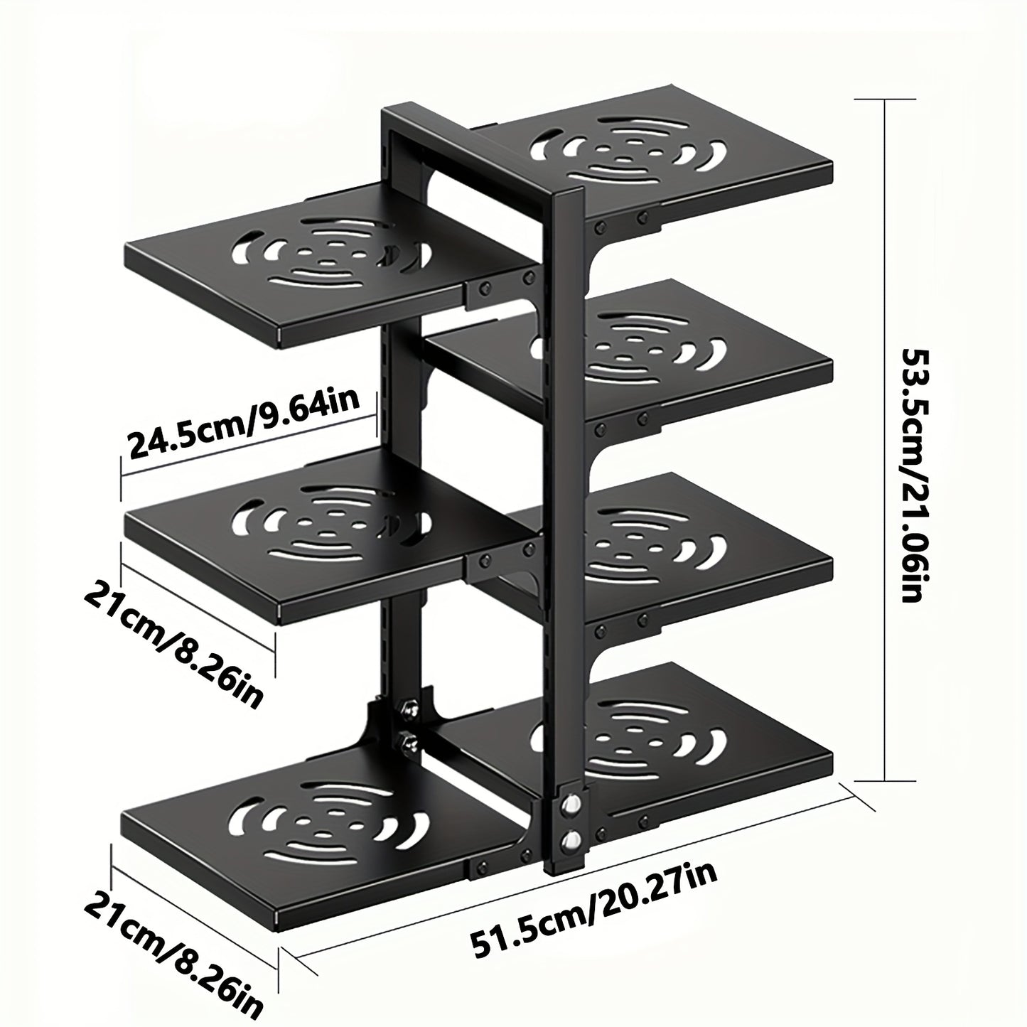 Un robusto porta pentole, Un rack con 4+3 livelli per cucina e zona pranzo – vista dettagliata 2