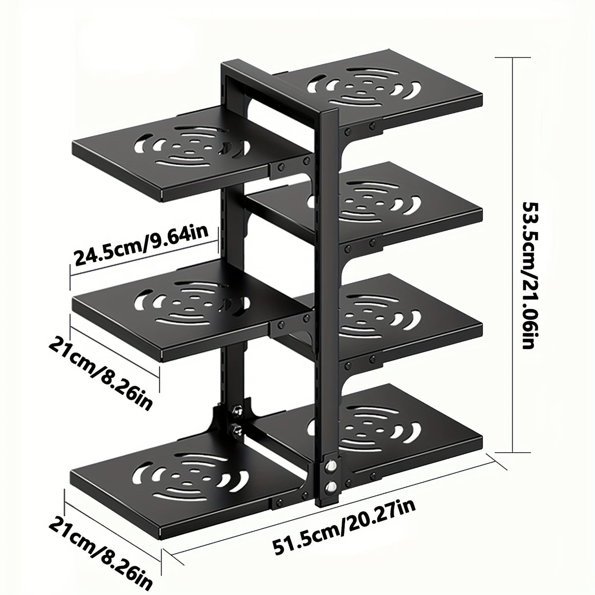Un robusto porta pentole, Un rack con 4+3 livelli per cucina e zona pranzo – vista dettagliata 2