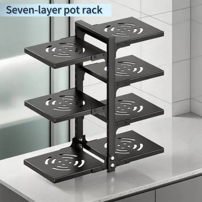 Un robusto porta pentole, Un rack con 4+3 livelli per cucina e zona pranzo – vista dettagliata 7