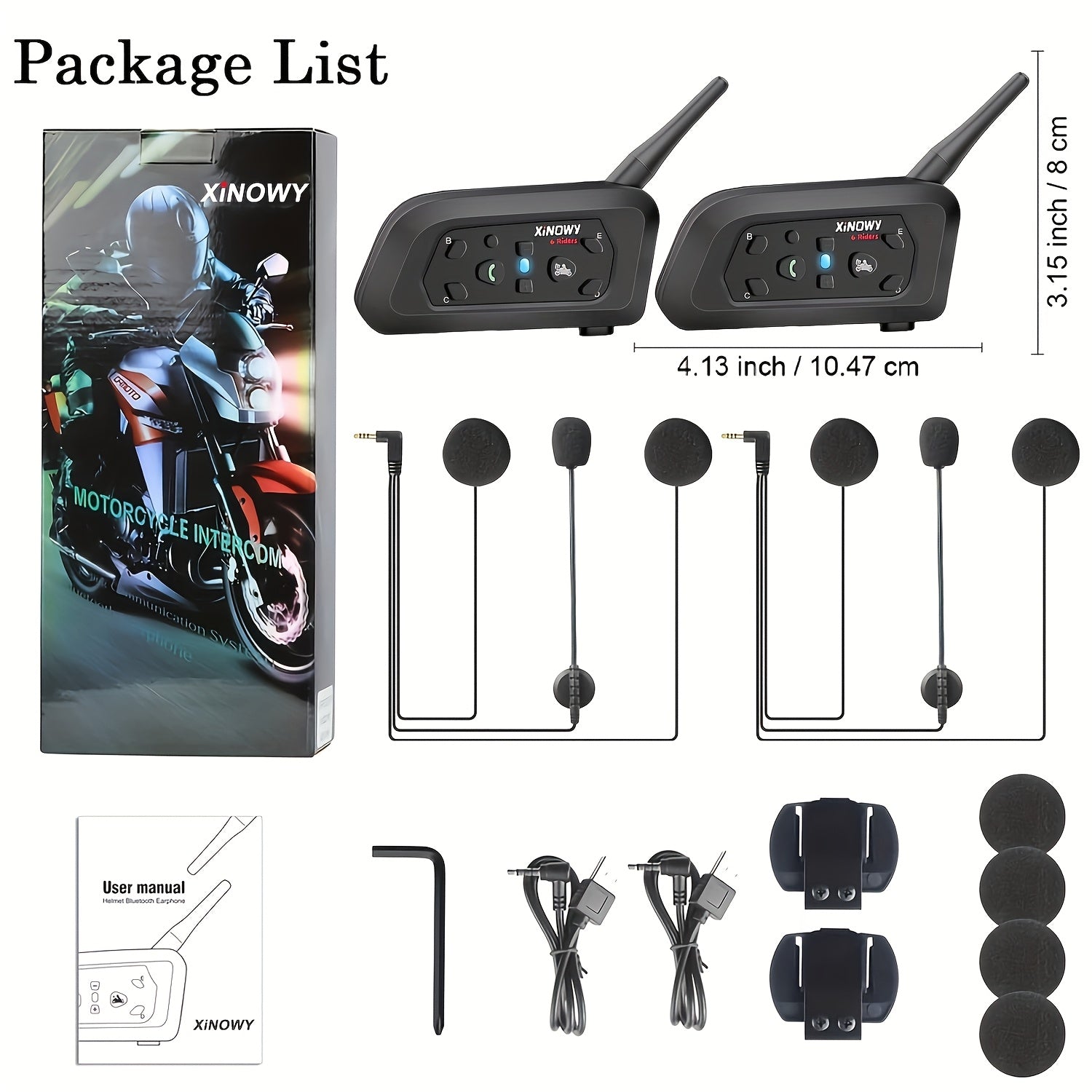 V6 Interfono Moto, wireless per 6 Motociclisti 1200M Conversazione 850Mah e uso quotidiano – vista dettagliata 2