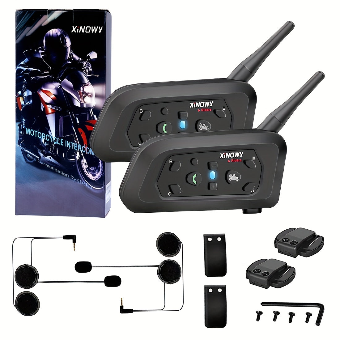 V6 Interfono Moto, wireless per 6 Motociclisti 1200M Conversazione 850Mah e uso quotidiano – vista dettagliata 3