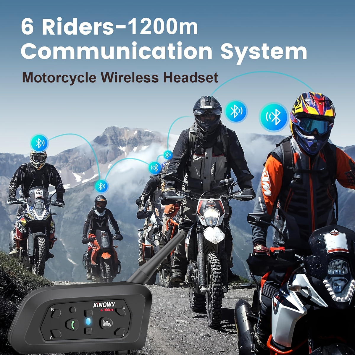 V6 Interfono Moto, wireless per 6 Motociclisti 1200M Conversazione 850Mah e uso quotidiano – vista dettagliata 4