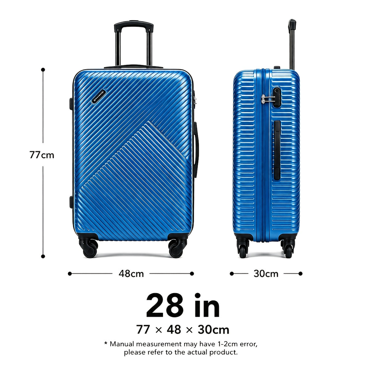 Valigia da viaggio, 3 pezzi (20+24+28) pollici per tempo libero e viaggi – vista dettagliata 28