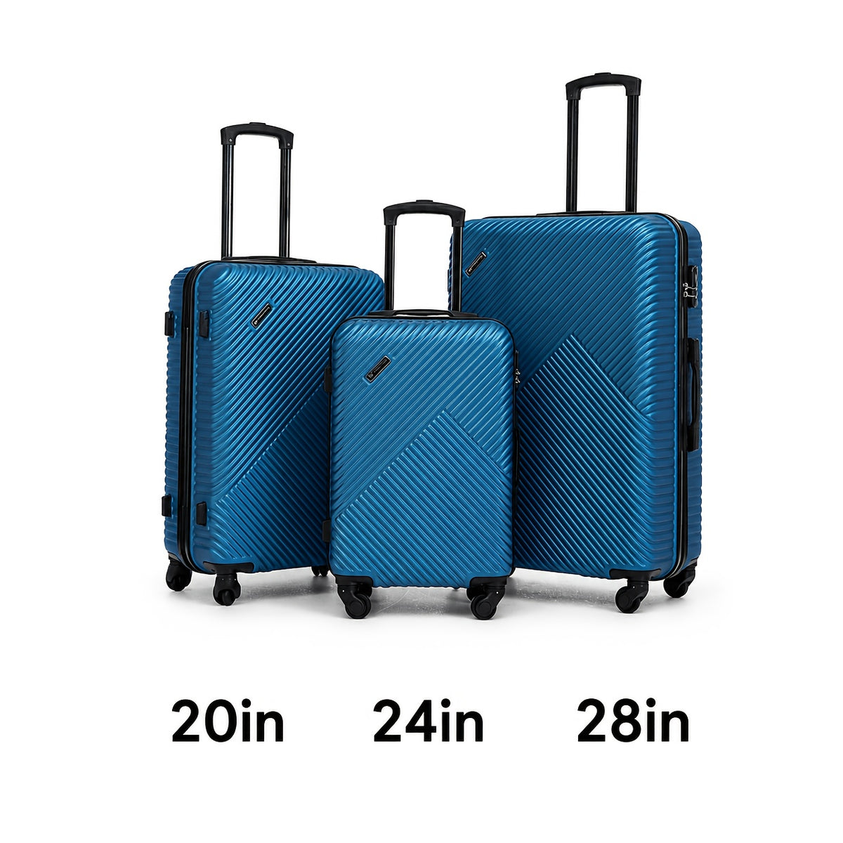 Valigia da viaggio, 3 pezzi (20+24+28) pollici per tempo libero e viaggi – vista dettagliata 30
