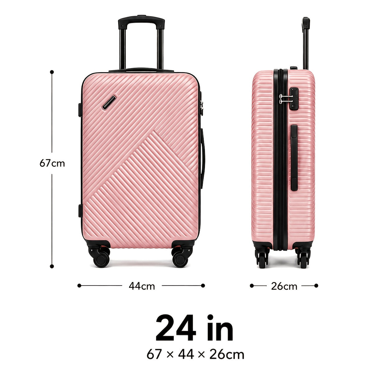 Valigia da viaggio, 3 pezzi (20+24+28) pollici per tempo libero e viaggi – vista dettagliata 39