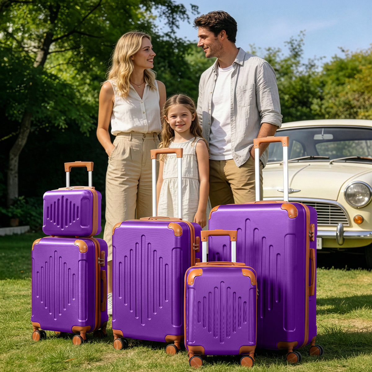 Valigia da viaggio, 5 pezzi per uso quotidiano e tempo libero – vista dettagliata 2