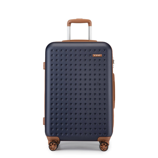 Valigia da viaggio, Blu e Marrone per tempo libero e uso quotidiano – vista principale