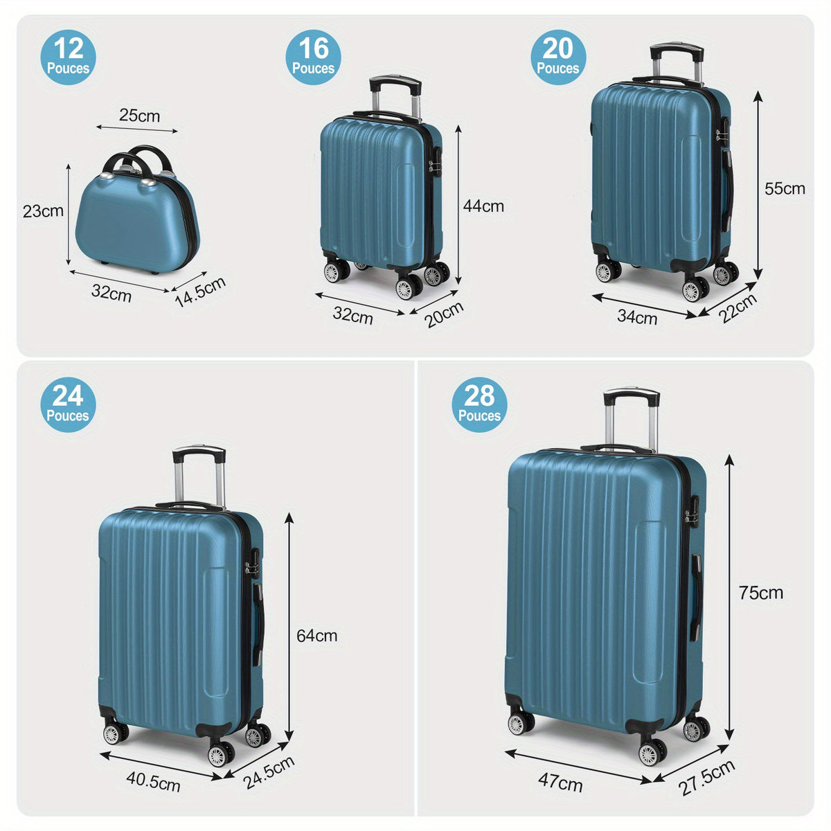 Valigia da viaggio, Mare blu per uso quotidiano e tempo libero – vista dettagliata 5