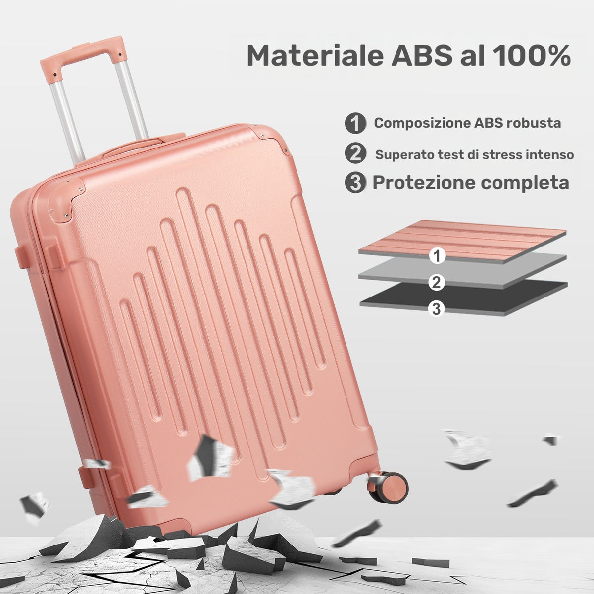 Valigia da viaggio, rotazione 360° per uso quotidiano e tempo libero – vista dettagliata 8