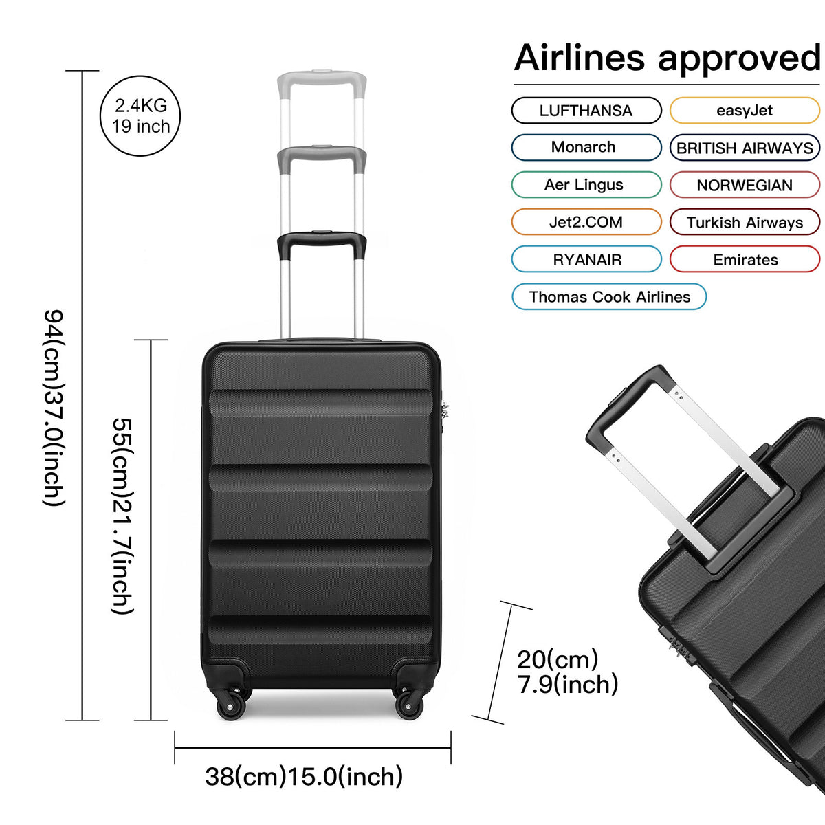 Valigia da viaggio, S (55 cm-33 L) per uso quotidiano – vista dettagliata 4