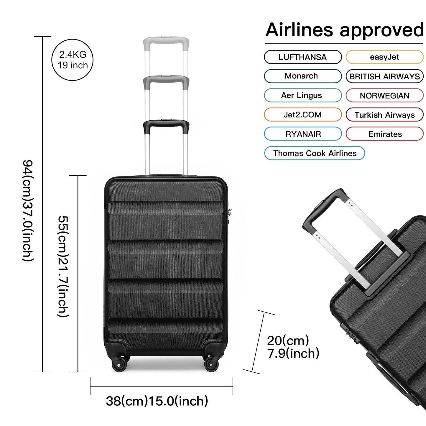 Valigia da viaggio, S (55 cm-33 L) per uso quotidiano – vista dettagliata 17