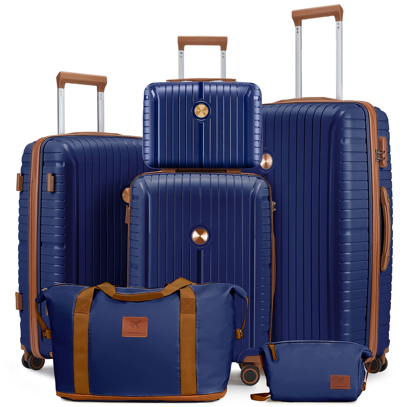 Valigia da viaggio, Set di organizer multipezzo con cinturino nero per uso quotidiano e tempo libero – vista dettagliata 5