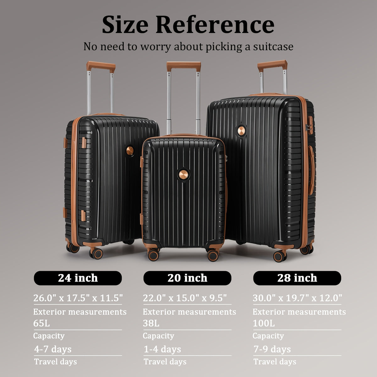 Valigia da viaggio, Set di organizer multipezzo con cinturino nero per uso quotidiano e tempo libero – vista dettagliata 10