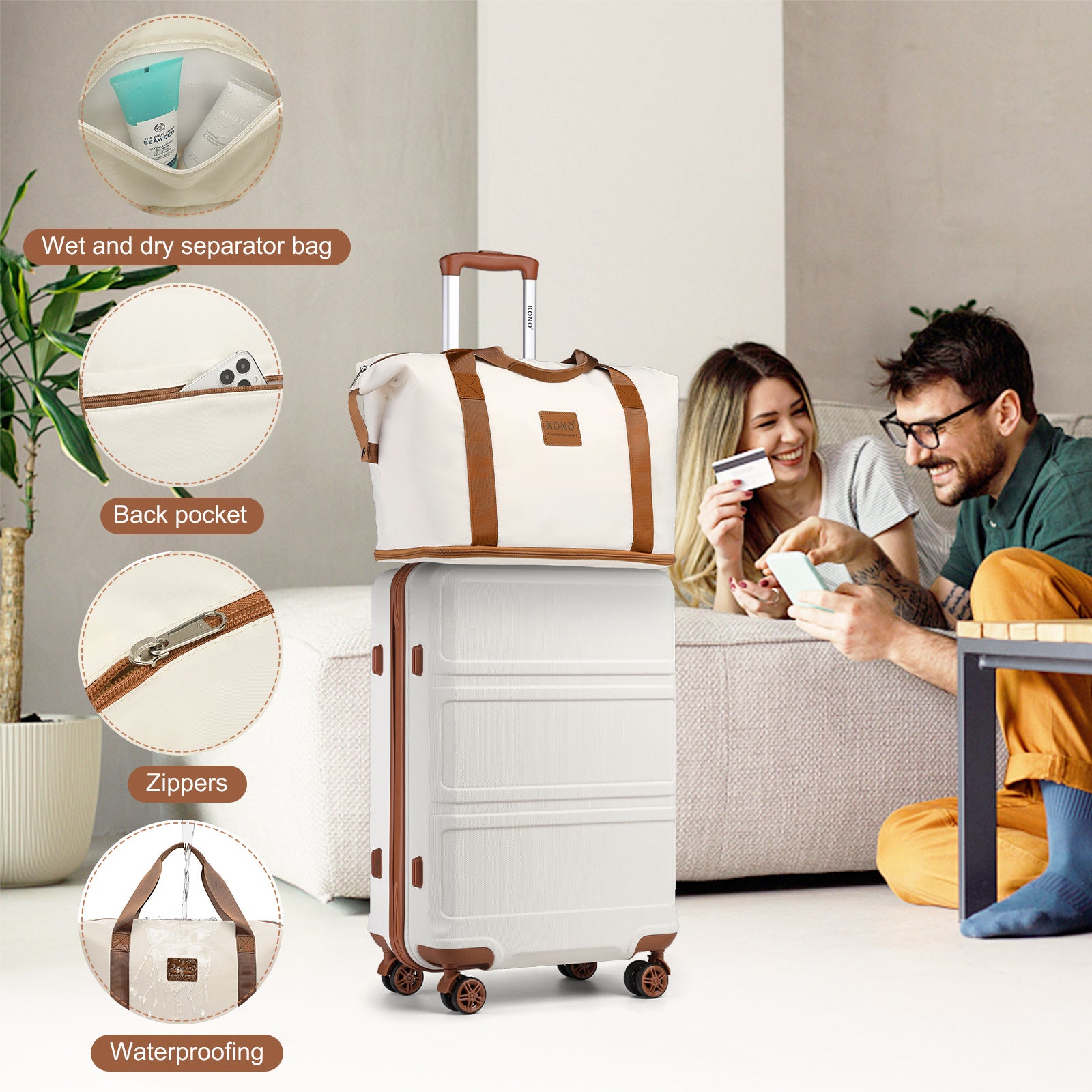 Valigia, guscio rigido ABS per campeggio e viaggio – vista dettagliata 15