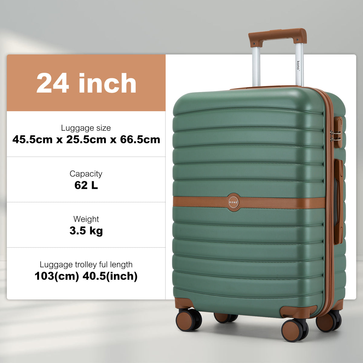 Valigia Kono, guscio rigido ABS per campeggio e viaggio – vista dettagliata 45