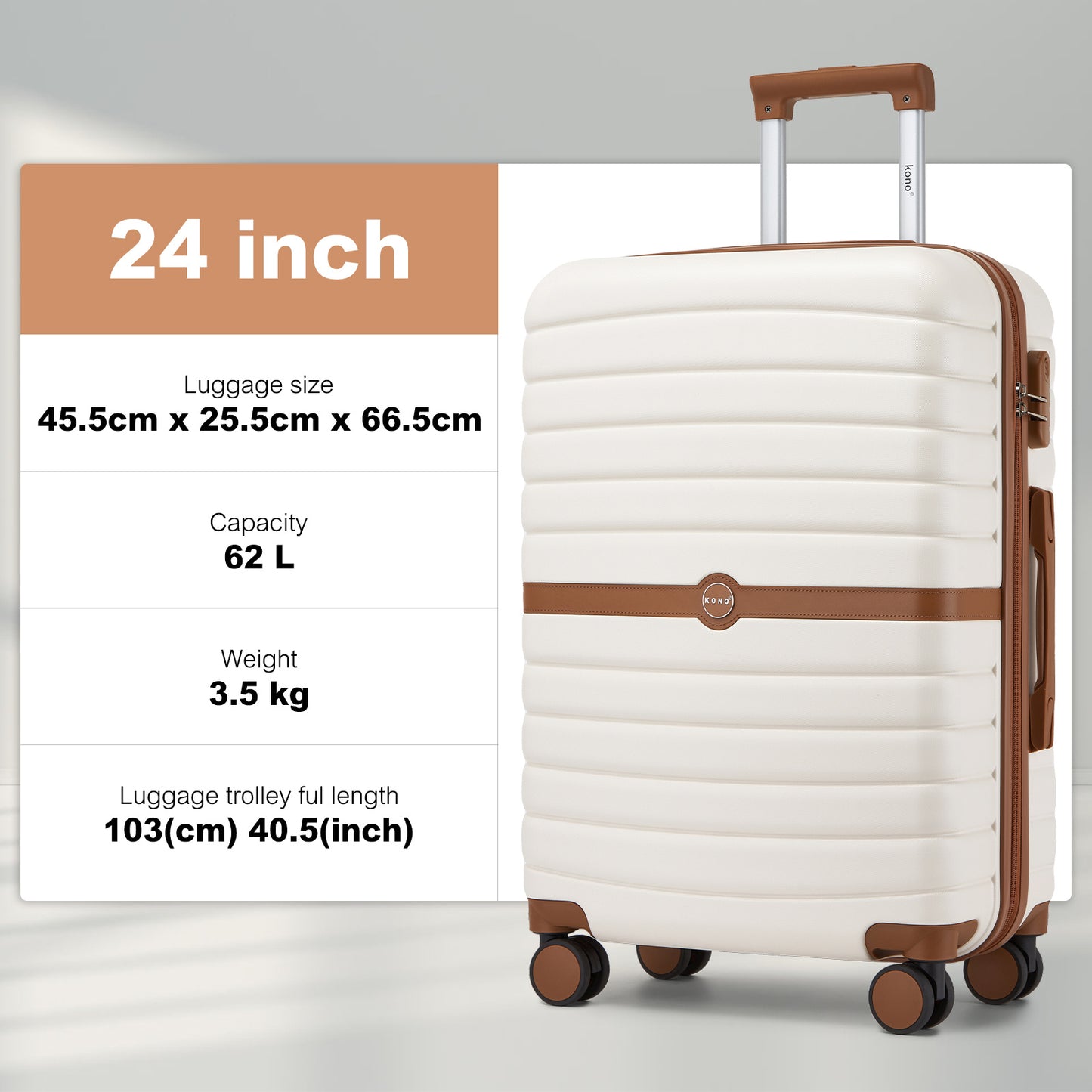 Valigia Kono, guscio rigido ABS per campeggio e viaggio – vista dettagliata 48