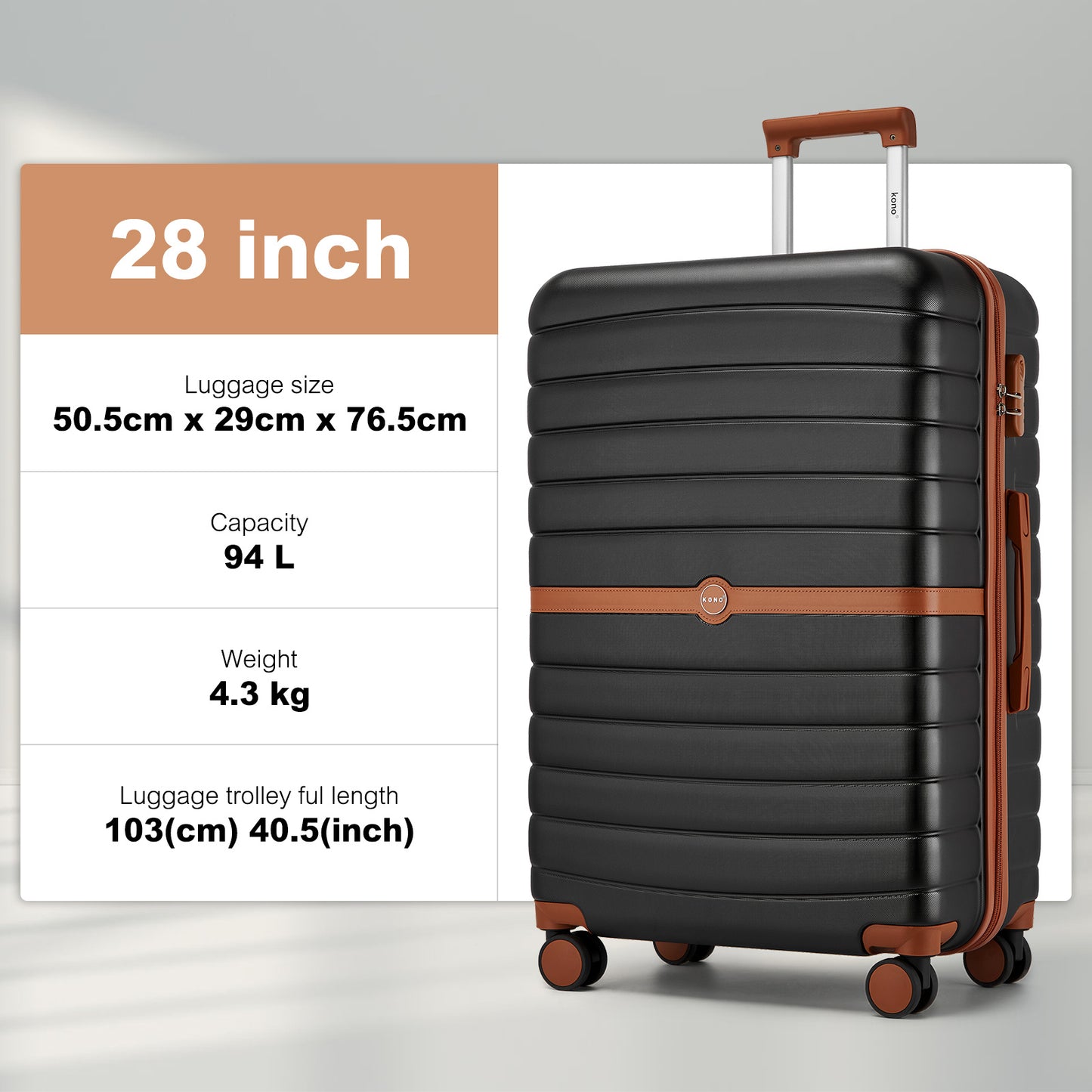 Valigia Kono, guscio rigido ABS per campeggio e viaggio – vista dettagliata 79