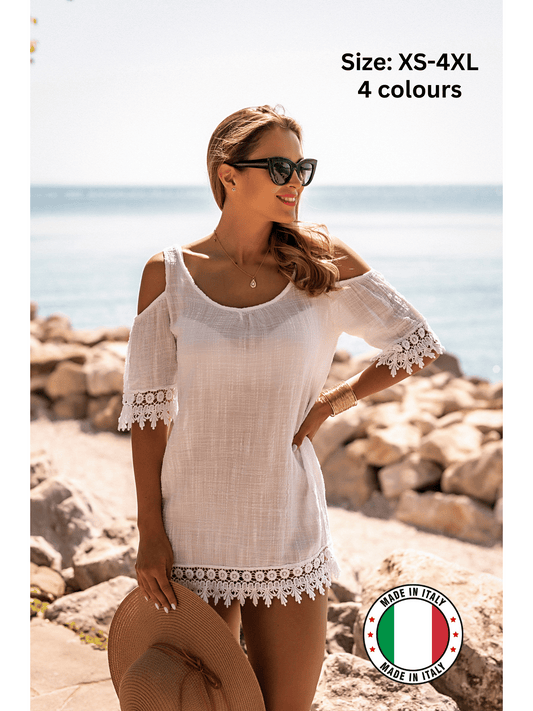 Vestito estivo corto da spiaggia, cotone per uso quotidiano e casa – vista principale