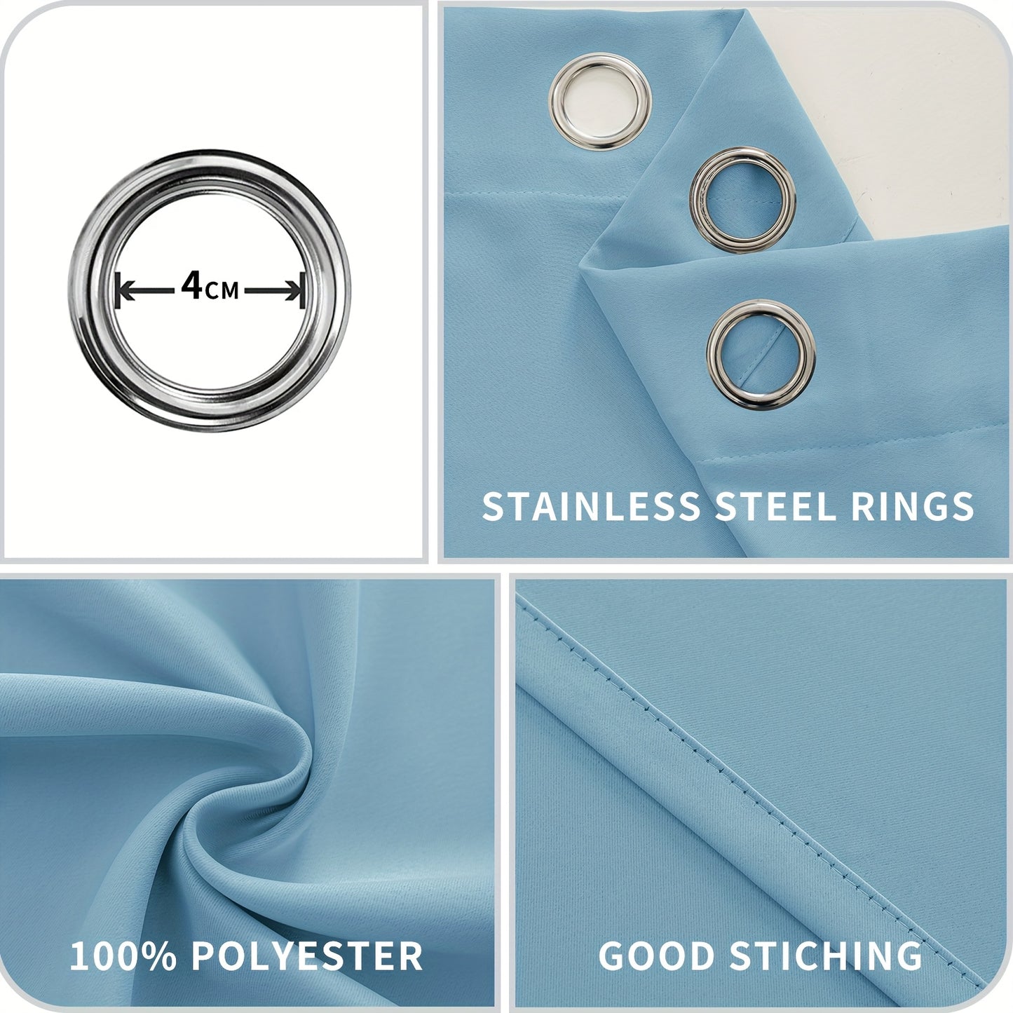 Ystyle Tende a Due Pezzi, Beige per camera da letto e letto – vista dettagliata 4
