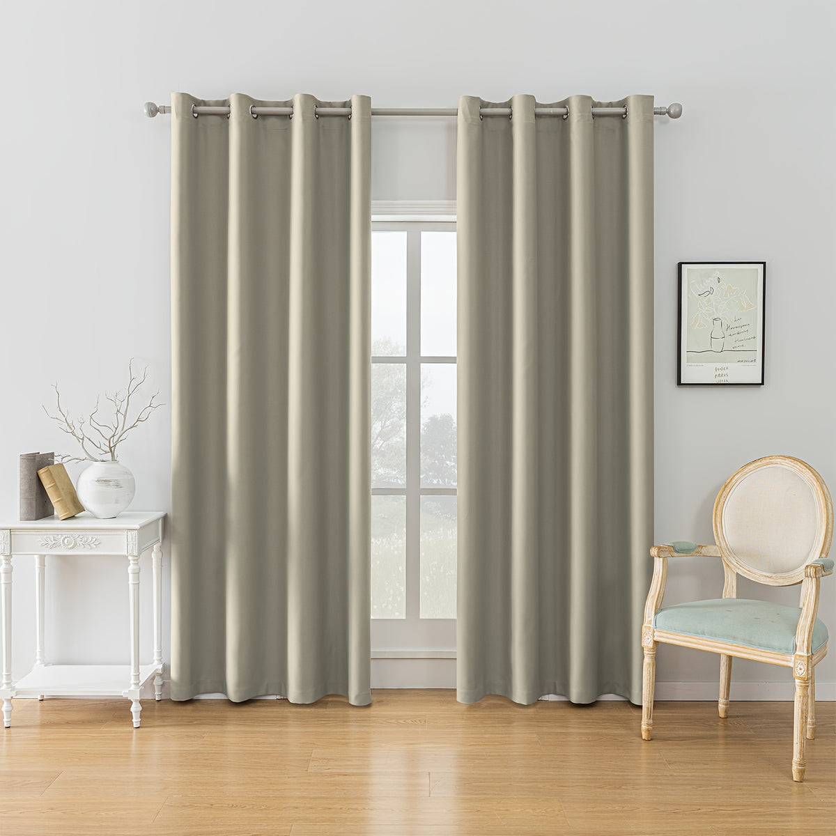 Ystyle Tende a Due Pezzi, Beige per camera da letto e letto – vista dettagliata 26