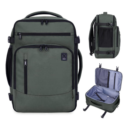 Zaino da viaggio, verde felce per scuola e uso quotidiano – vista dettagliata 14