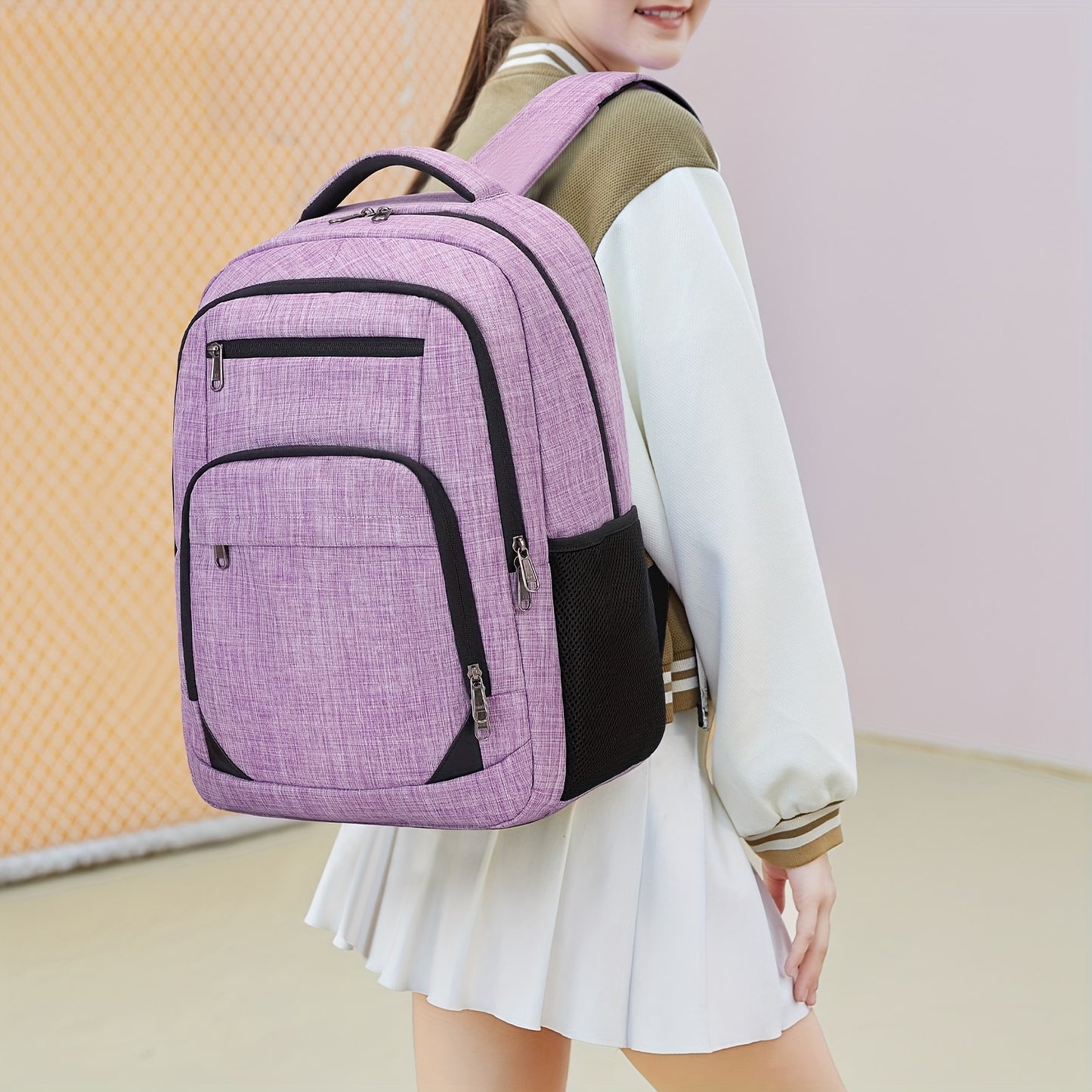 Zaino, Grigio per uso quotidiano e scuola – vista dettagliata 15